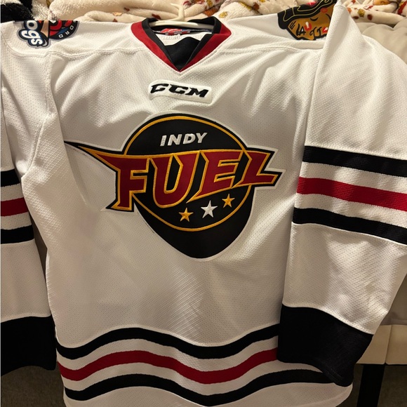 CCM Indy Fuel White Jersey with Red and Black Accents - Picture 1 of 6
